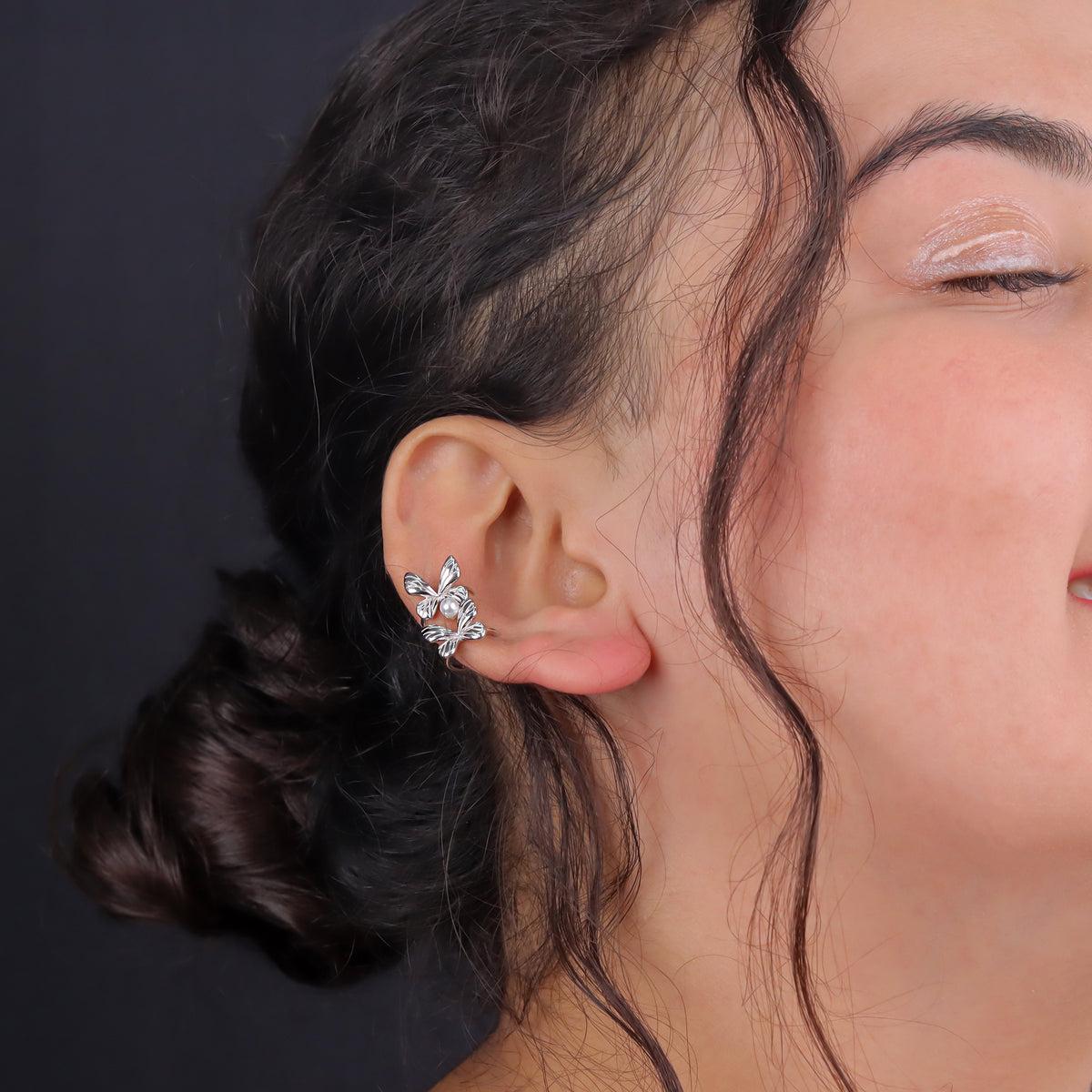 925 Sterling Silver  Butterfly Ear Cuff for Women