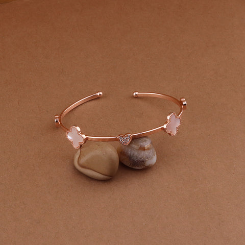 Rose Gold Flower Shape &  Heart Bracelet