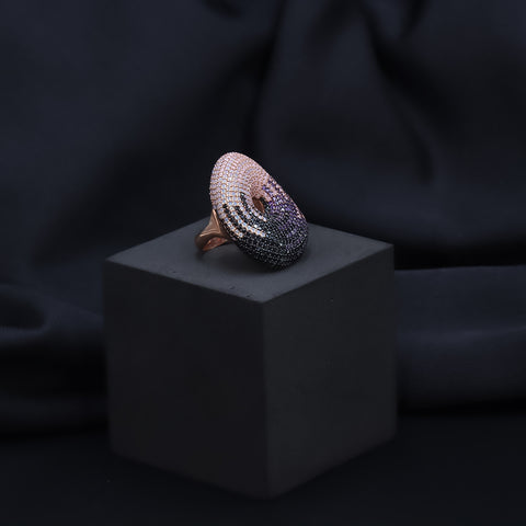 Rose Gold Oval Shape Multi Ring