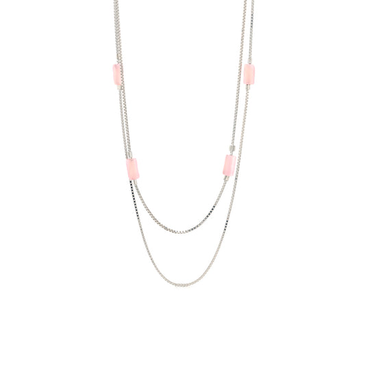 Double layer Mother of pearl silver chain