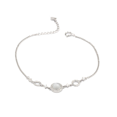 Rhodium-Plated Silver Elegance Bracelet | Statement Jewelry for Women