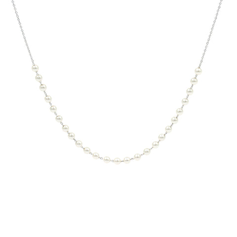 Silver Pearl  Beads Necklace
