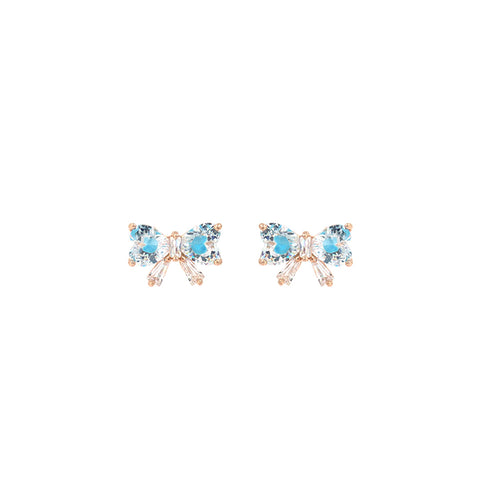 Sterling Silver Cubic Zirconia Ribbon Earrings