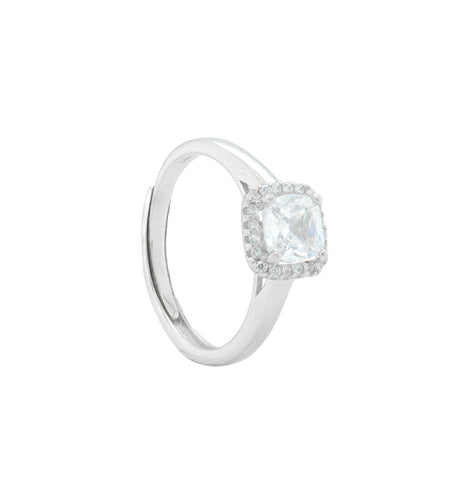 925 Sterling Silver Cushion Cut  Diamond Ring for Women