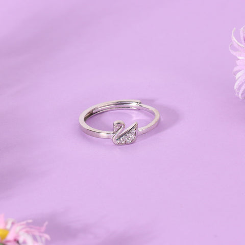 Sterling Silver Duck Adjustable Rings for Ladies