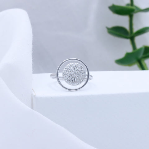 Silver Dual Circle  Ring