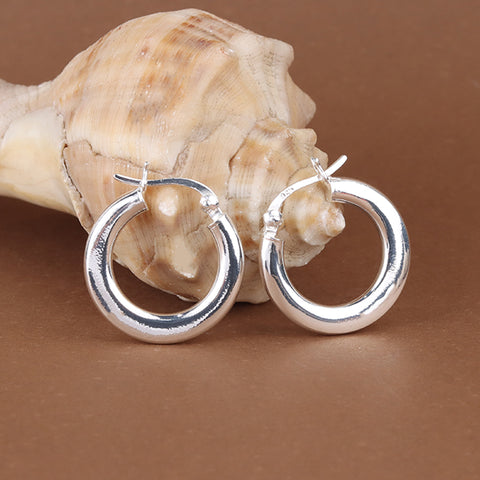 925 Sterling Silver Classic Hoop Earrings