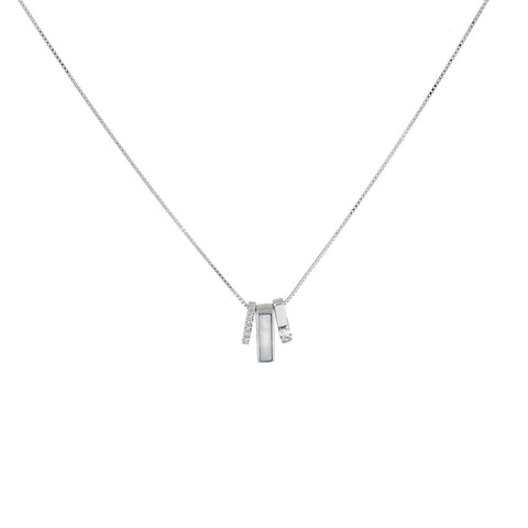 Silver Trio Bar Pendant With Chain