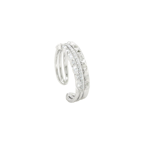 Modern Double Layer Solitaire Ring for Women