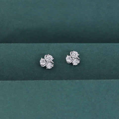Elegant 925 Silver CZ Stud Earrings for Women