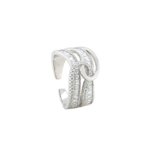 Exclusive Channel-Set Buguette 925 Silver  Ladies Ring