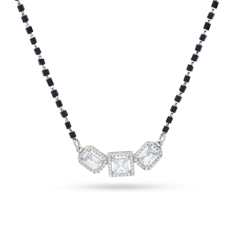 Sterling Silver Stone Studded Mangalsutra