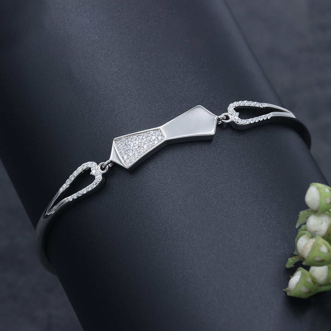 925 Silver  Bow Kada Adjustable Bracelet