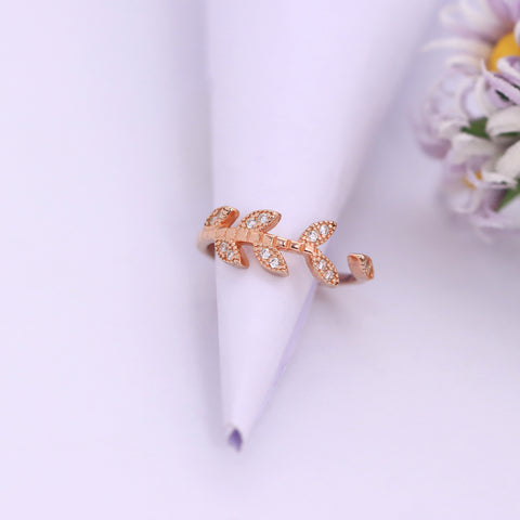 Rose Gold Plated Leaf Ring