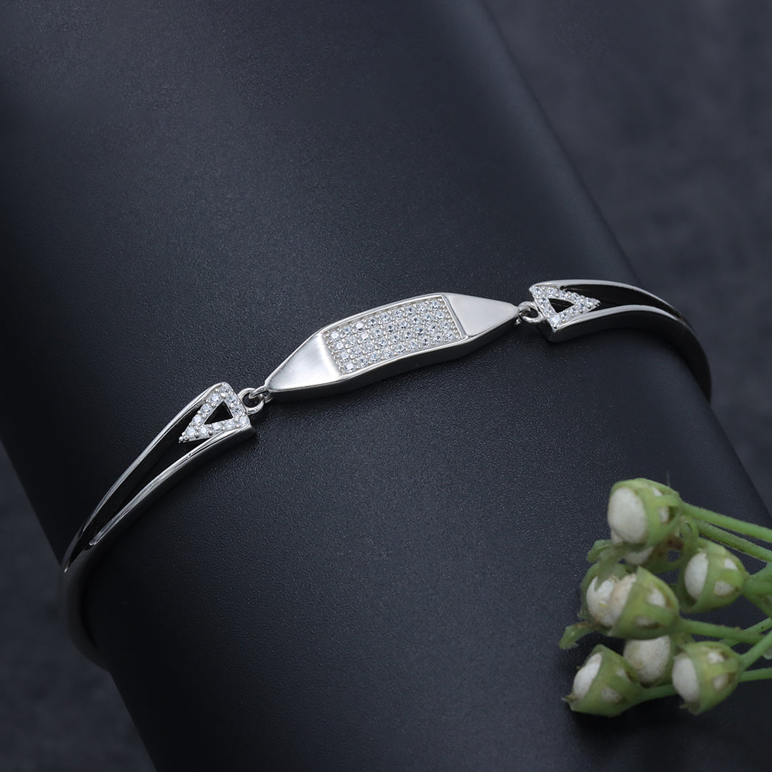 925 STERLING SILVER SQUARE CUFF BRACELET