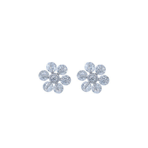 925 Silver Flower Shape Earrings