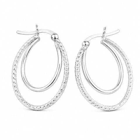 925 Sterling Silver Double Hoop Earrings for Women