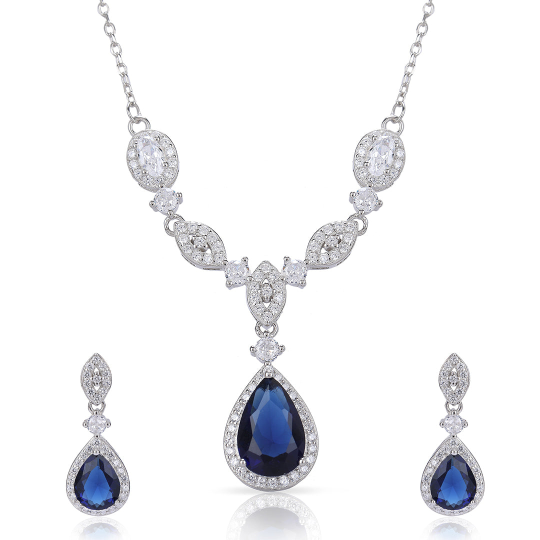 Blue Sapphire Diamond Necklace