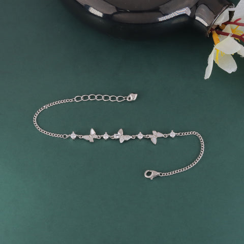925 Sterling Silver Butterfly Charm Bracelet for Women