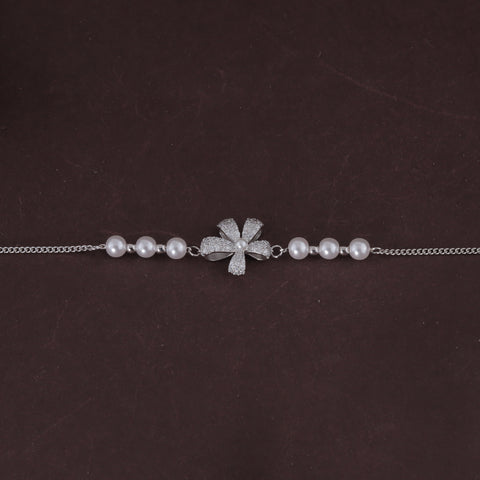 Pearl & Bow 92.5 Sterling Silver Bracelet For Women