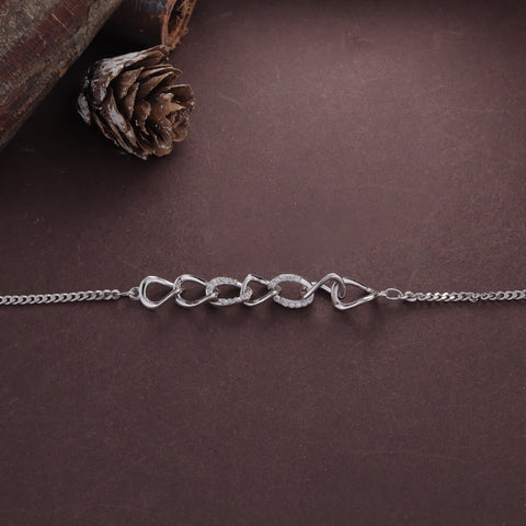 Linked Hearts 92.5 Sterling Silver Bracelet For Women