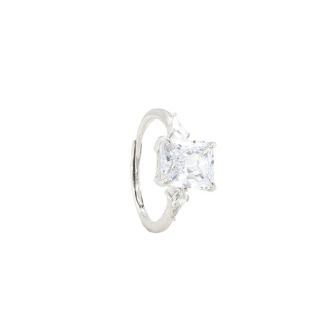 sterling silver 925 Solitaire Baquette stone ring