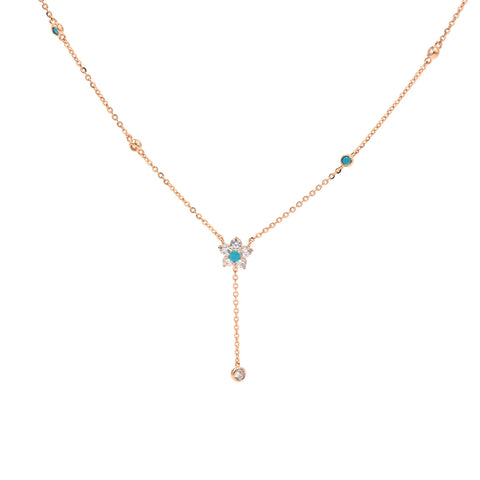 Rose Gold Plated  Floweret Pendant  Chain
