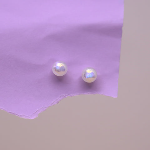 Silver White Shine Pearl Earring