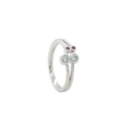 Stunning Silver  Dual Stone Adjustable Ring