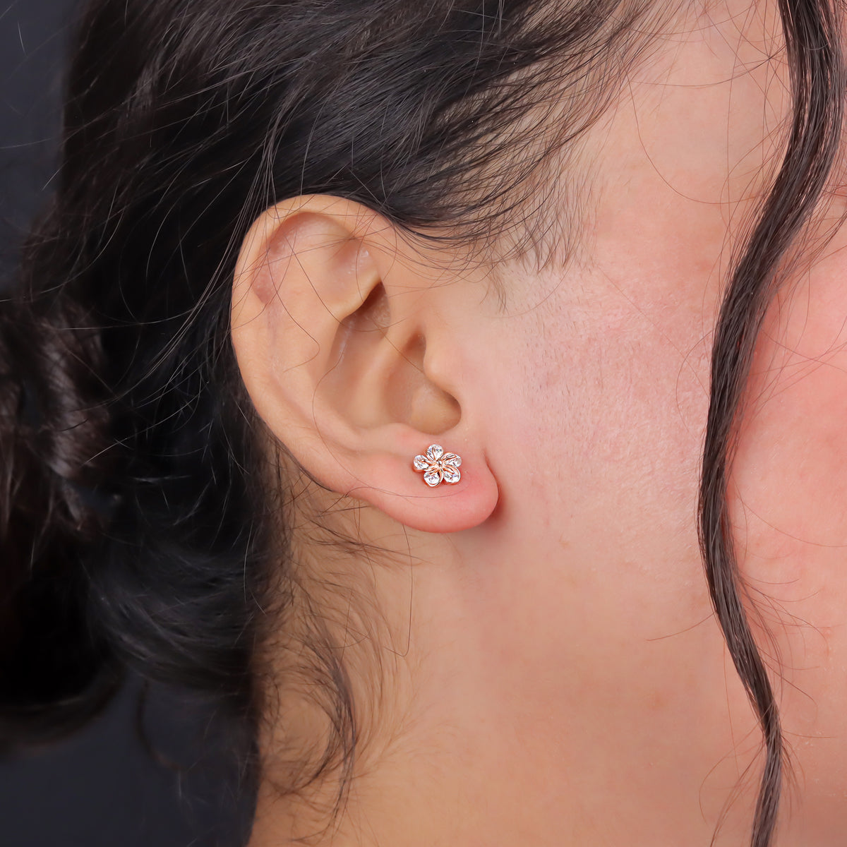 925 Sterling Silver Modern Flower Earrings for Women