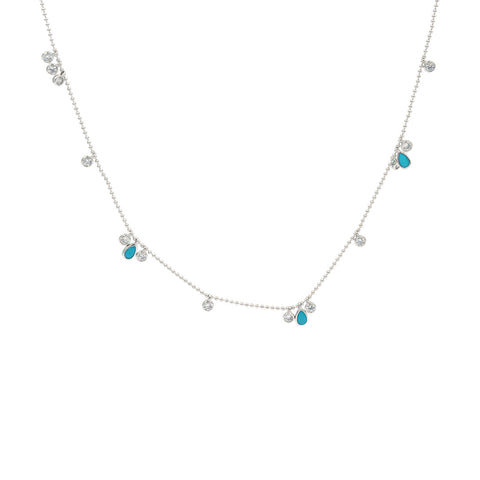 Silver Bead Charm Necklace