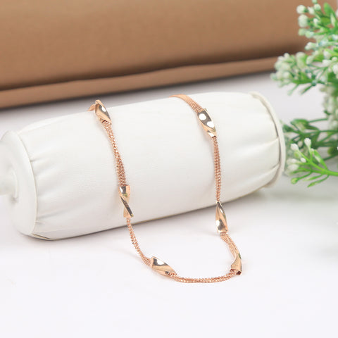 Twist and Turns Beads Rose Gold Chain