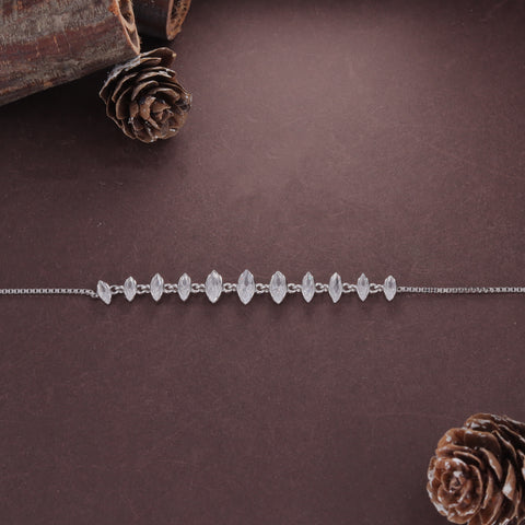 CZ Diamond Leaf Bracelet for Women