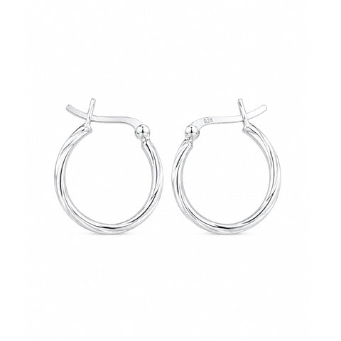 925 Sterling Silver Twisted Hoop Earrings for Women