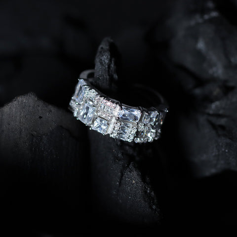 925 Sterling Silver Adjustable CZ Ring