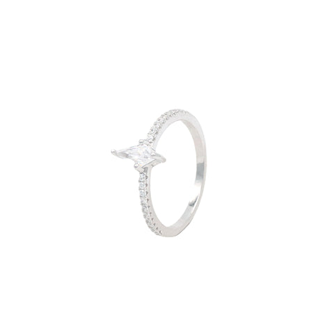 925 Silver Pear Cut  Ring