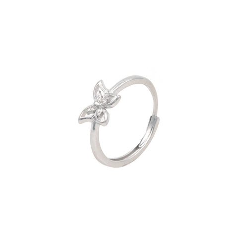 925 Silver Butterfly Diamond Adjustable Ring