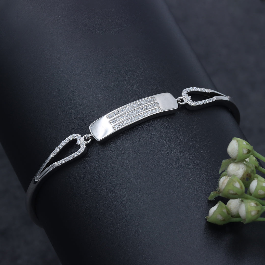 925 Silver Luxurious Kada  Adjustable Bracelet