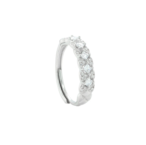 Sterling Silver Multi-Diamond CZ Band Ring for Women
