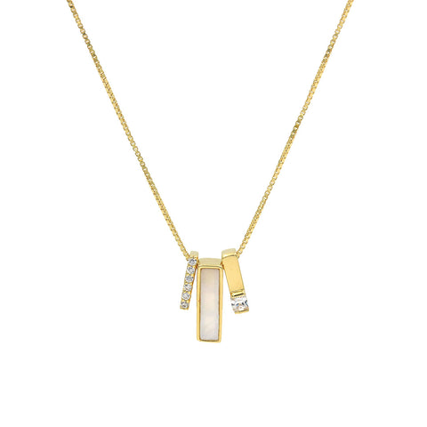 Gold Plated Trio Bar Pendant With Chain