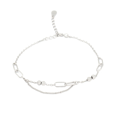 ERI 925 Silver Interlinked Chain  Adjustable Bracelet