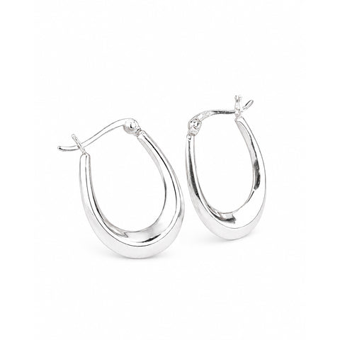 925 Sterling Silver U-Shaped Hoop Earrings for Women