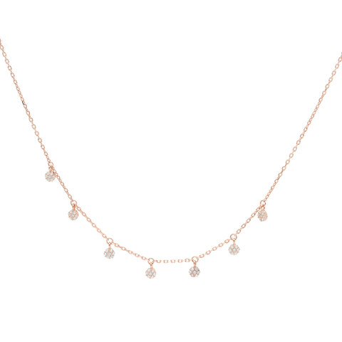 Rose gold Multi Drop Diamond Necklace