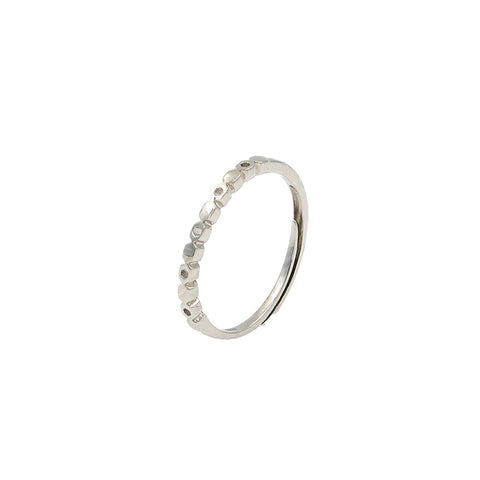 Silver Hexagon Shape Link Adjustable Ring