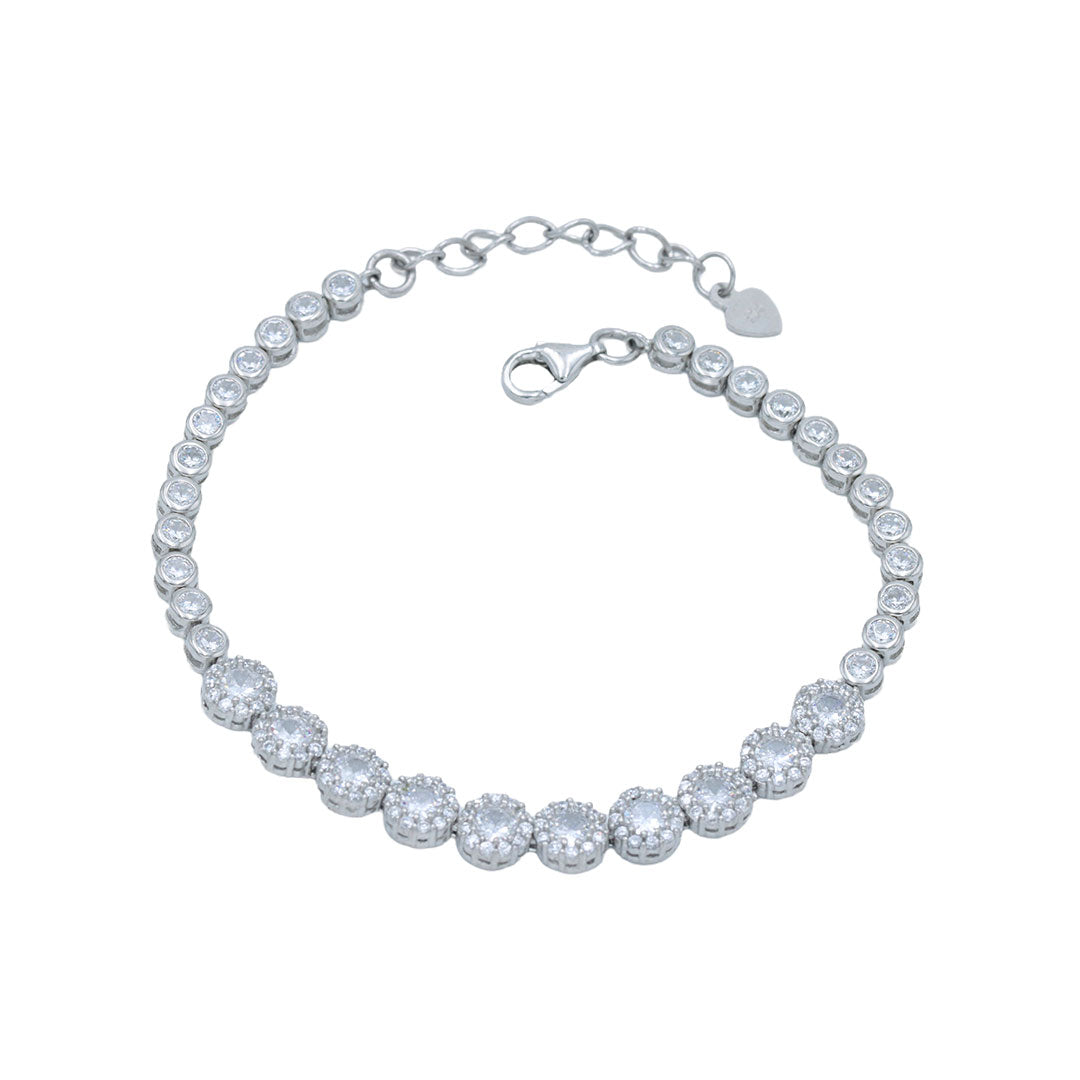 925 Sterling Silver Designer diamond chain tennis bracelet