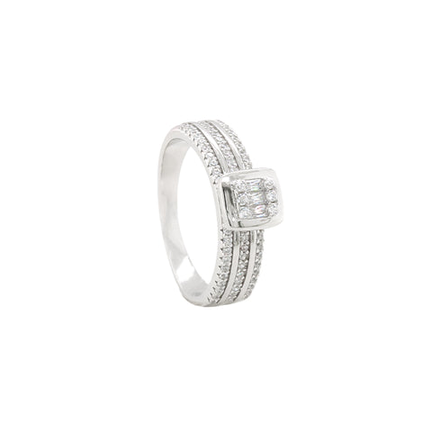 Elegant Silver Double Band Romantic Ring