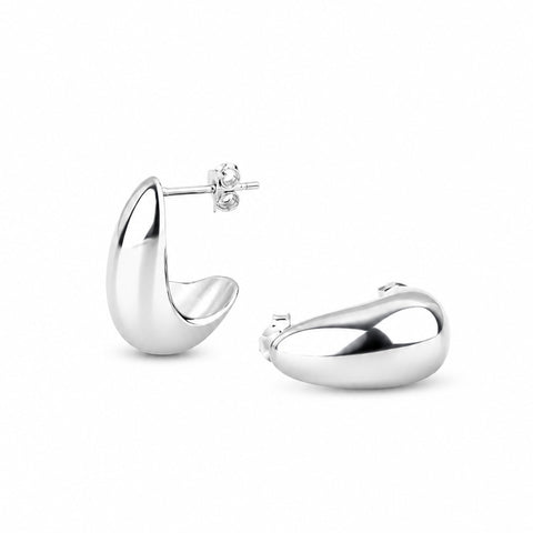 925 Sterling Silver Chunky Huggie Hoop Earrings