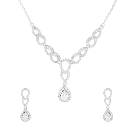 Eri Silvers Infinity Glow Necklace & Earrings Set