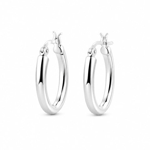 925 Sterling Silver Classic Round Hoop Earrings for Women