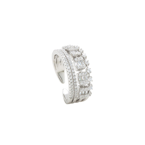 Trendy Silver Band Ring with Intricate Detailing